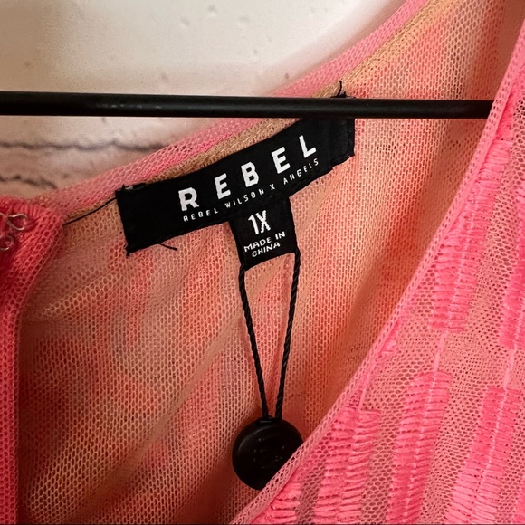 Rebel Wilson x Angels Embroidered Mesh Empire Waist Dress Confetti Size 1X NWT - Picture 11 of 13